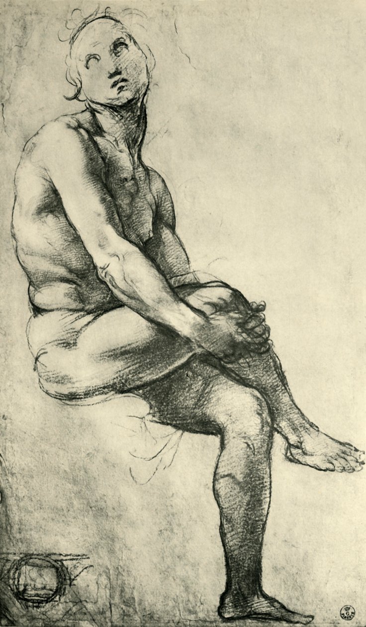 Sedící mužský akt, 1509-1511, 1943. od Raffaello Sanzio Raphael