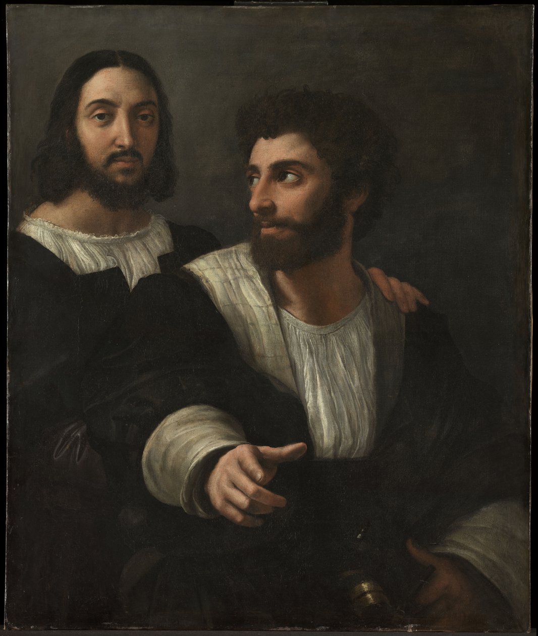Autoportrét s přítelem, dvojportrét, 1519 od Raffaello Sanzio Raphael