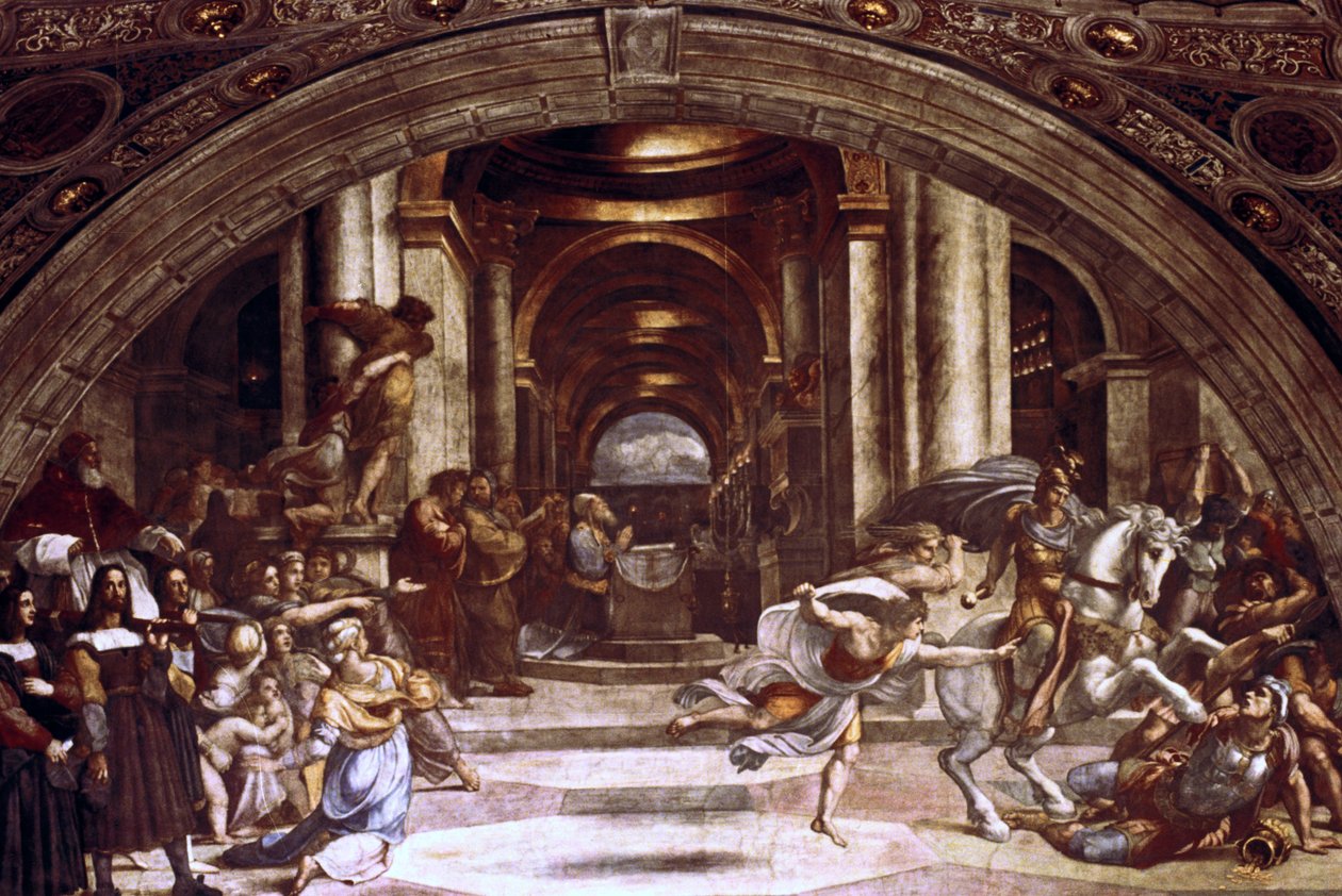 Vyhnání Heliodora z chrámu, 1512-1514 od Raffaello Sanzio Raphael
