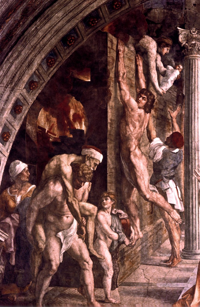 Detail požáru v Borgo, 1514 od Raffaello Sanzio Raphael