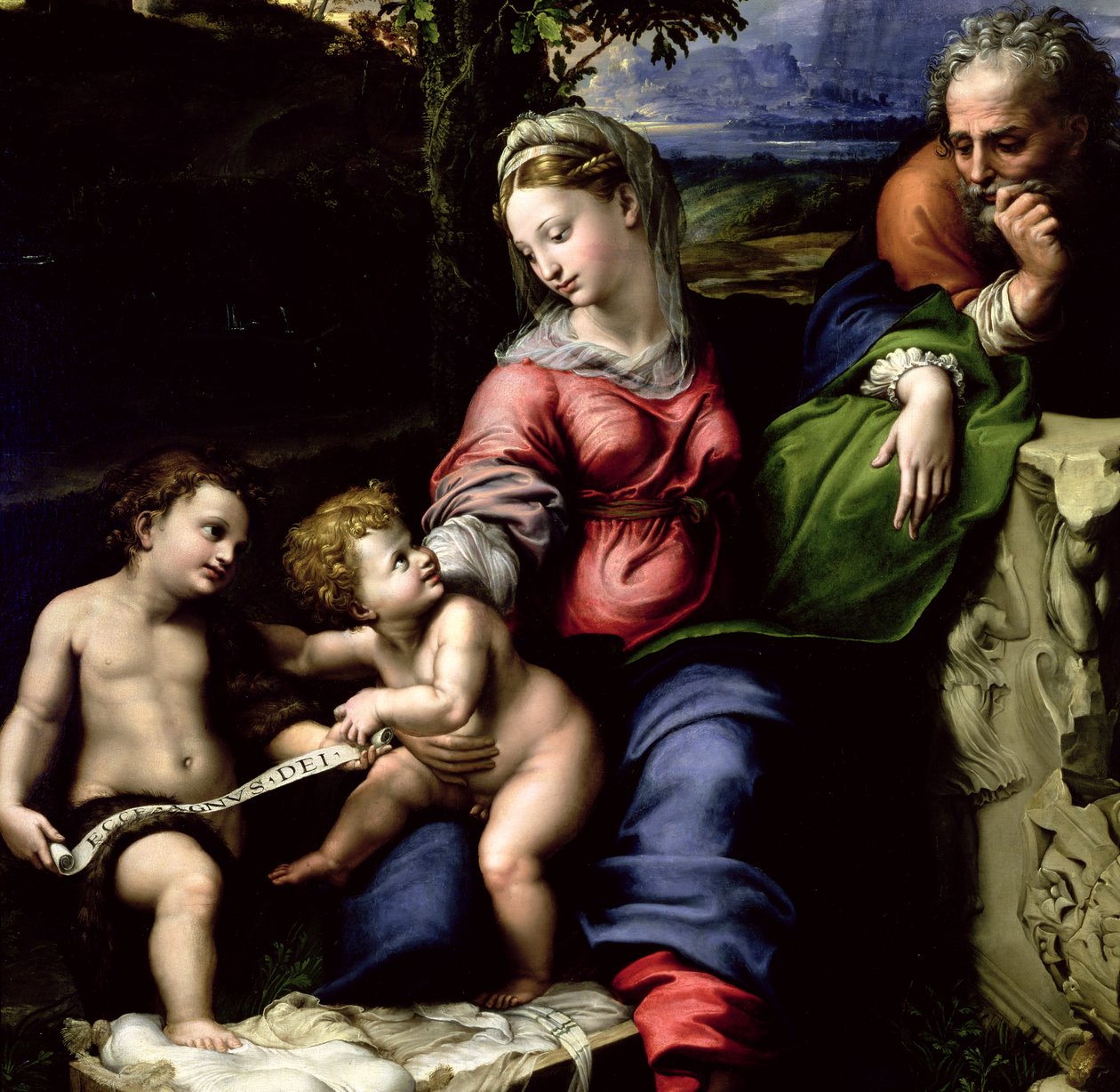 Svatá rodina z Dubu, kolem roku 1518 (detail 56298) od Raffaello Sanzio Raphael
