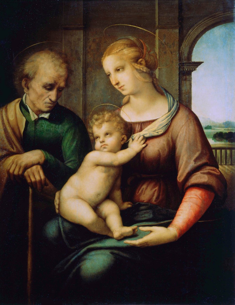 Svatá rodina aneb Madona s Josefem bez vousů, c1506 od Raffaello Sanzio Raphael