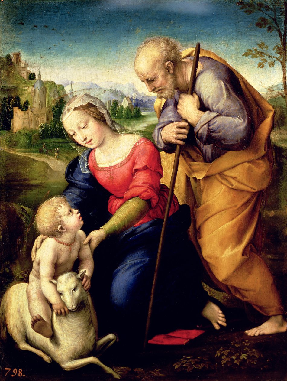 Svatá rodina s beránkem, 1507 od Raffaello Sanzio Raphael