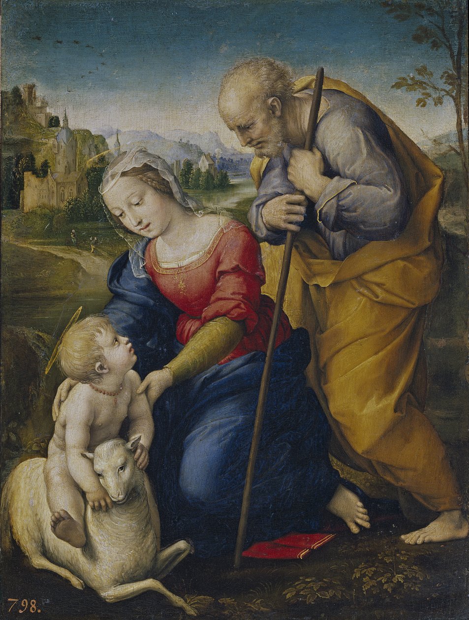 Svatá rodina s beránkem, 1507 od Raffaello Sanzio Raphael