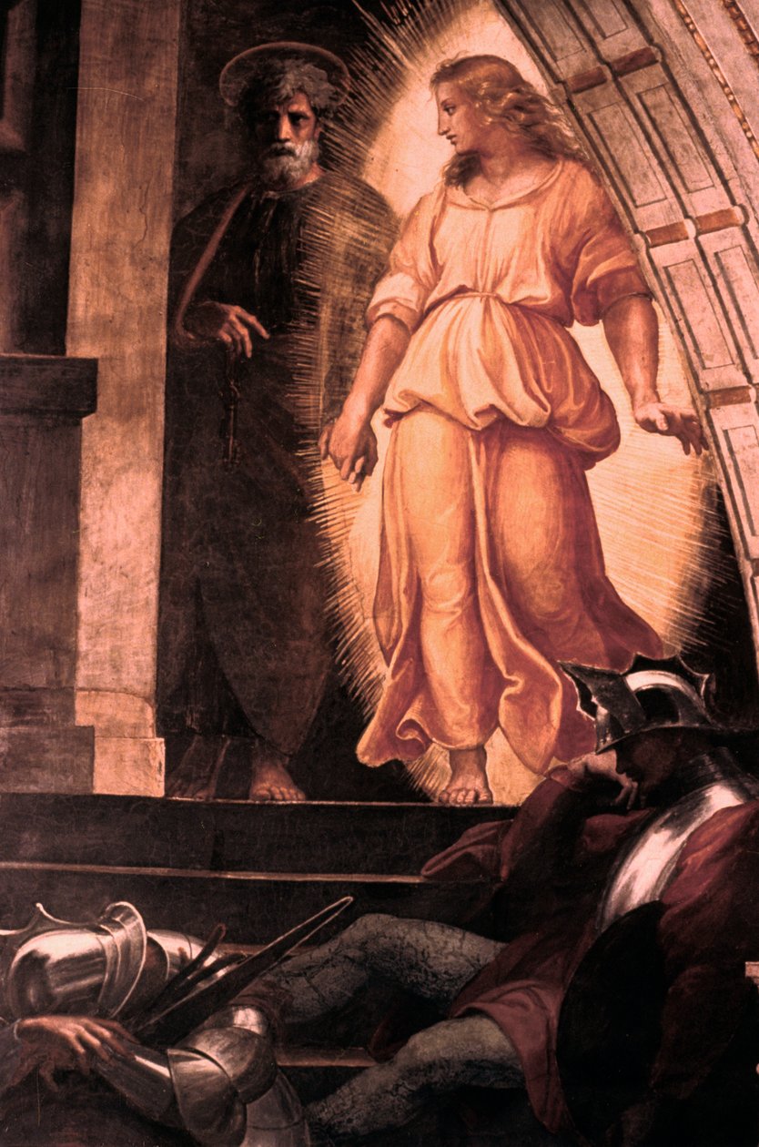 Detail Osvobození svatého Petra, 1514 od Raffaello Sanzio Raphael