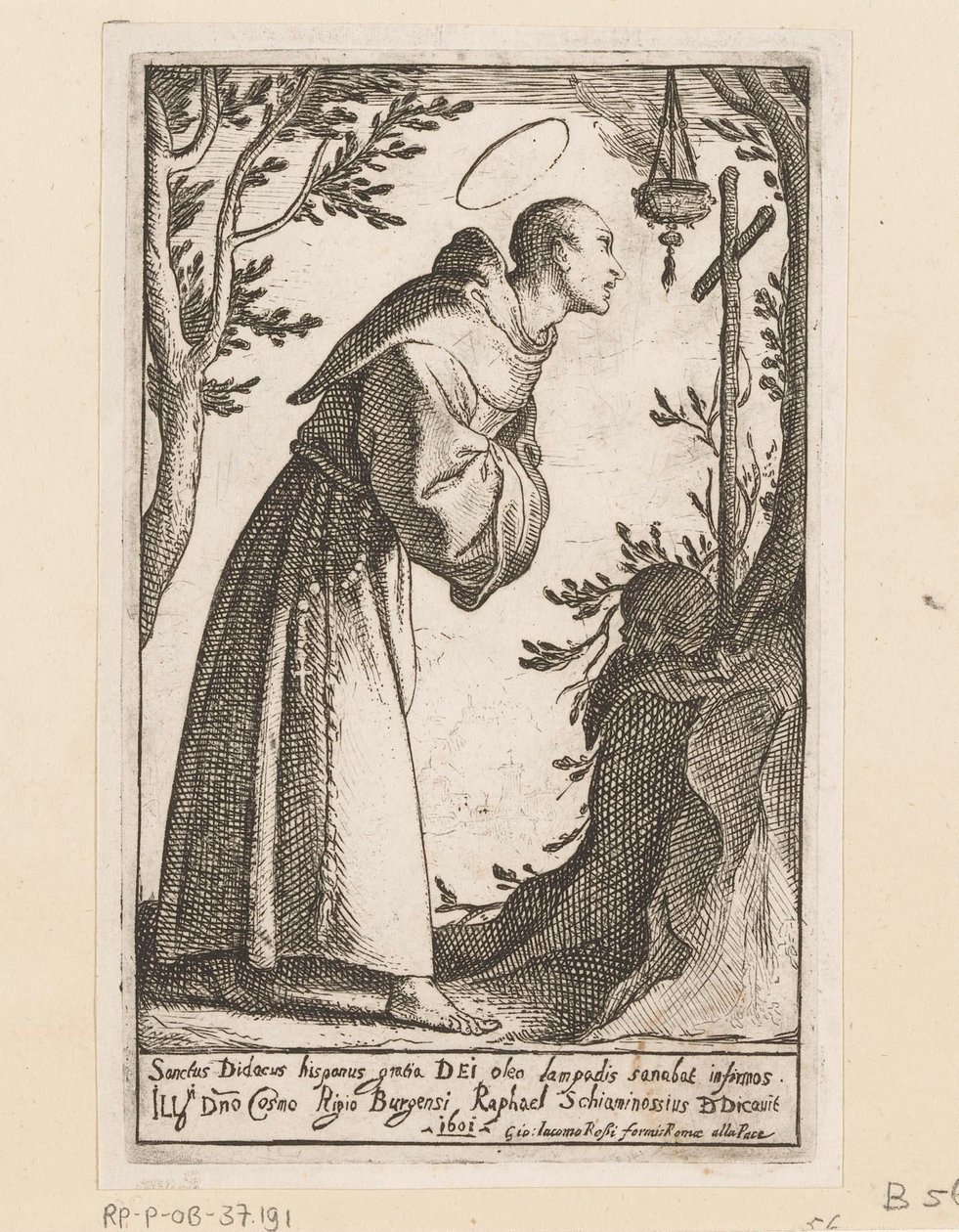 Heilige Didacus van Alcalá od Raffaello Schiaminossi