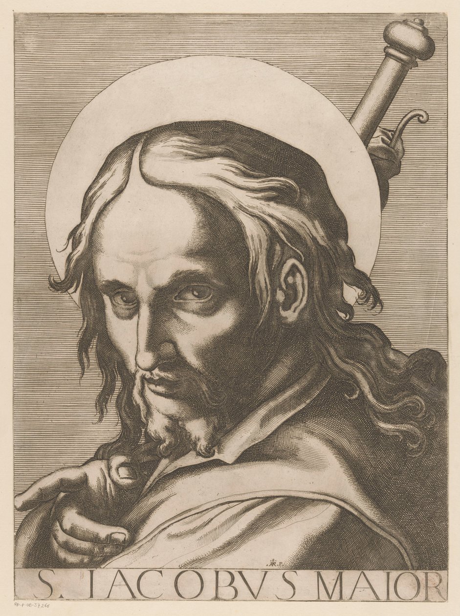 Svatý Jakub z Meerdere Svatý Jakub Větší (titul na předmětu) Christ, Mary en de twaalf apostelen (název série) The Sacred Apostolic College (název série) od Raffaello Schiaminossi