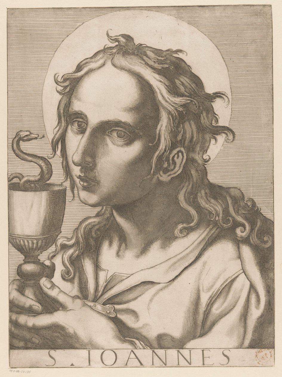 Jana Evangelisty St. John (titul na předmětu) Christ, Mary en de twaalf apostelen (název série) The Sacred Apostolic College (název série) od Raffaello Schiaminossi