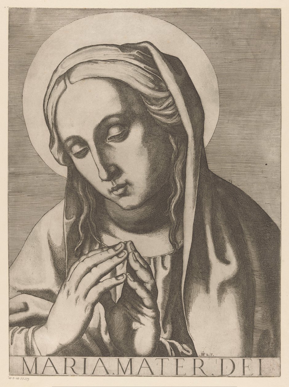 Maria Maria Mater Dei (titul na objektu) Christ, Mary en de twaalf apostelen (název série) The Sacred Apostolic College (název série) od Raffaello Schiaminossi
