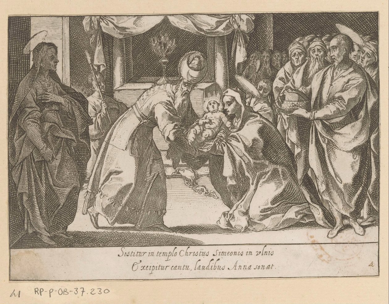 Prezentace van Christuse in de tempel Vijftien Mysteries van de Rozenkrans (název série) Patnáct tajemství růžence Blahoslavené Panny Marie (název série) od Raffaello Schiaminossi