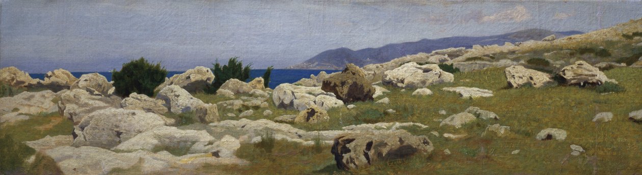 Pohled na Punta del Romito z Castiglioncello od Raffaello Sernesi
