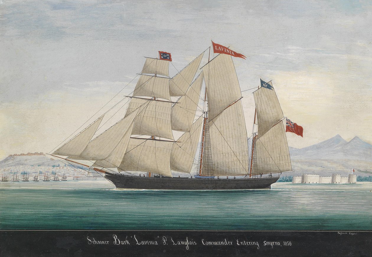 Škuner Bark Lavinia, velitel P. Langlois, vstup do Smyrny 1856 od Raffaelo Corsini