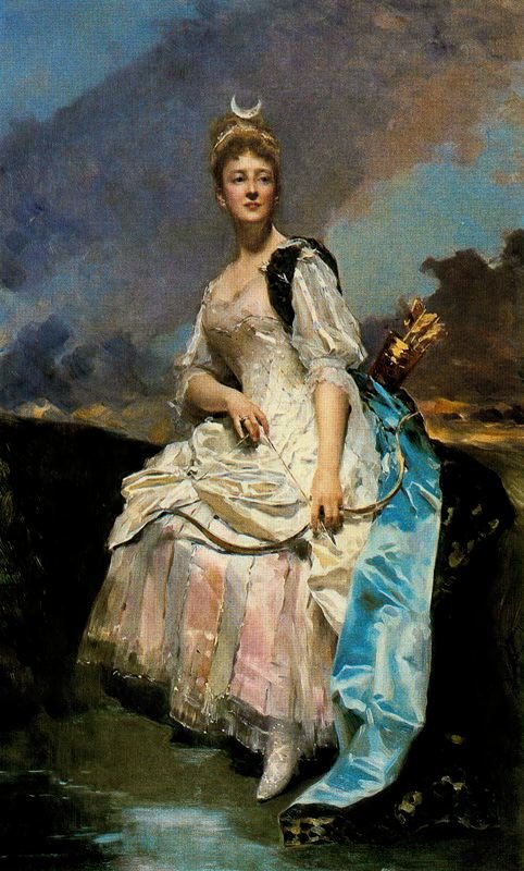 Markýza dHervey Saint-Denys v Diane od Raimundo de Madrazo y Garreta