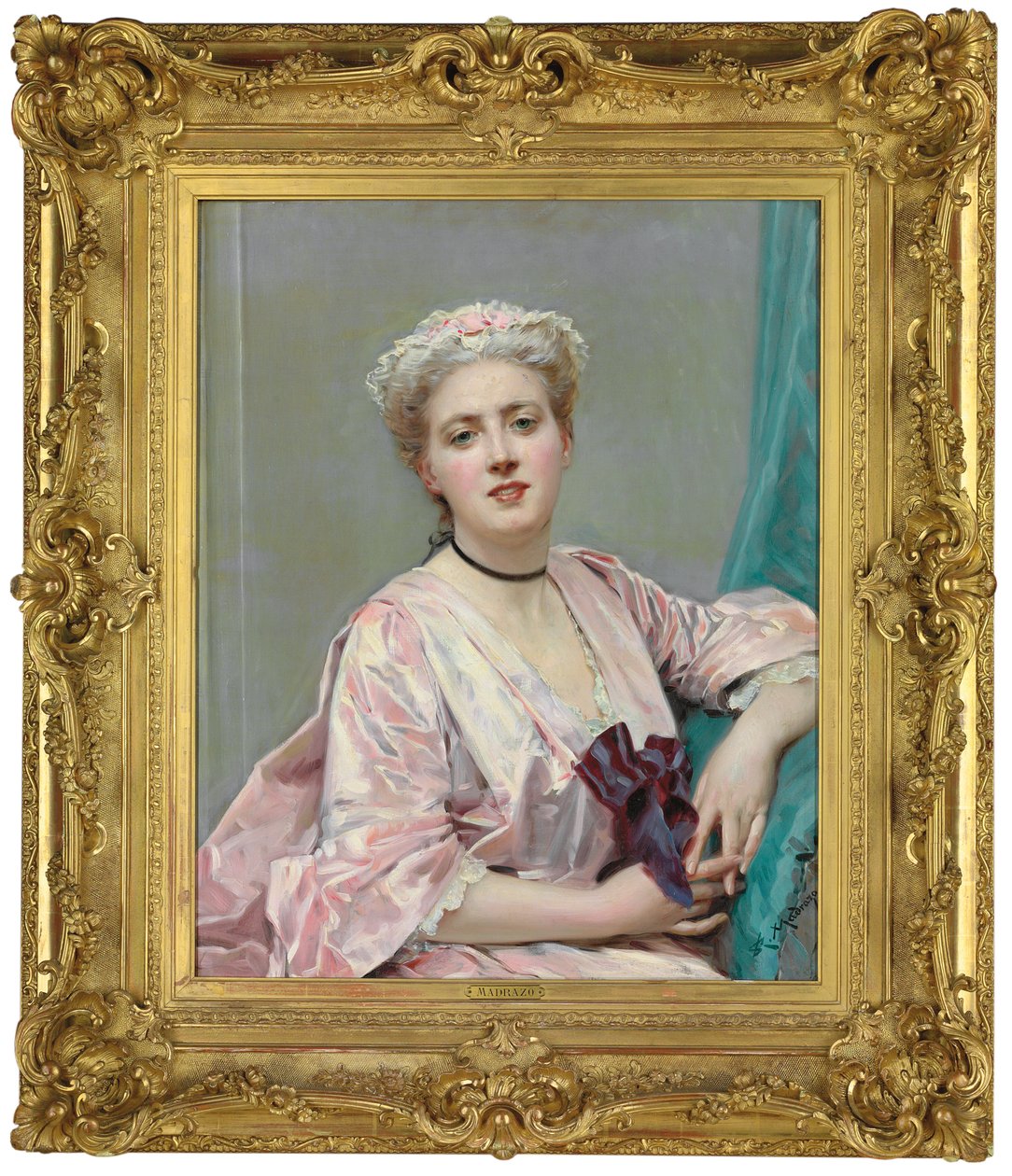 Kráska v růžovém, od Raimundo de Madrazo y Garreta