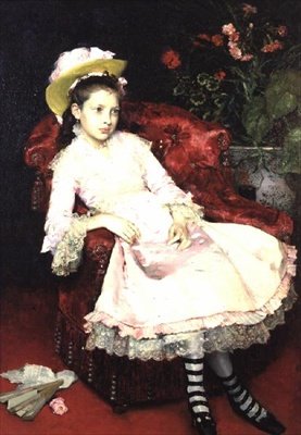 Mladá dáma v růžovém od Raimundo de Madrazo y Garreta