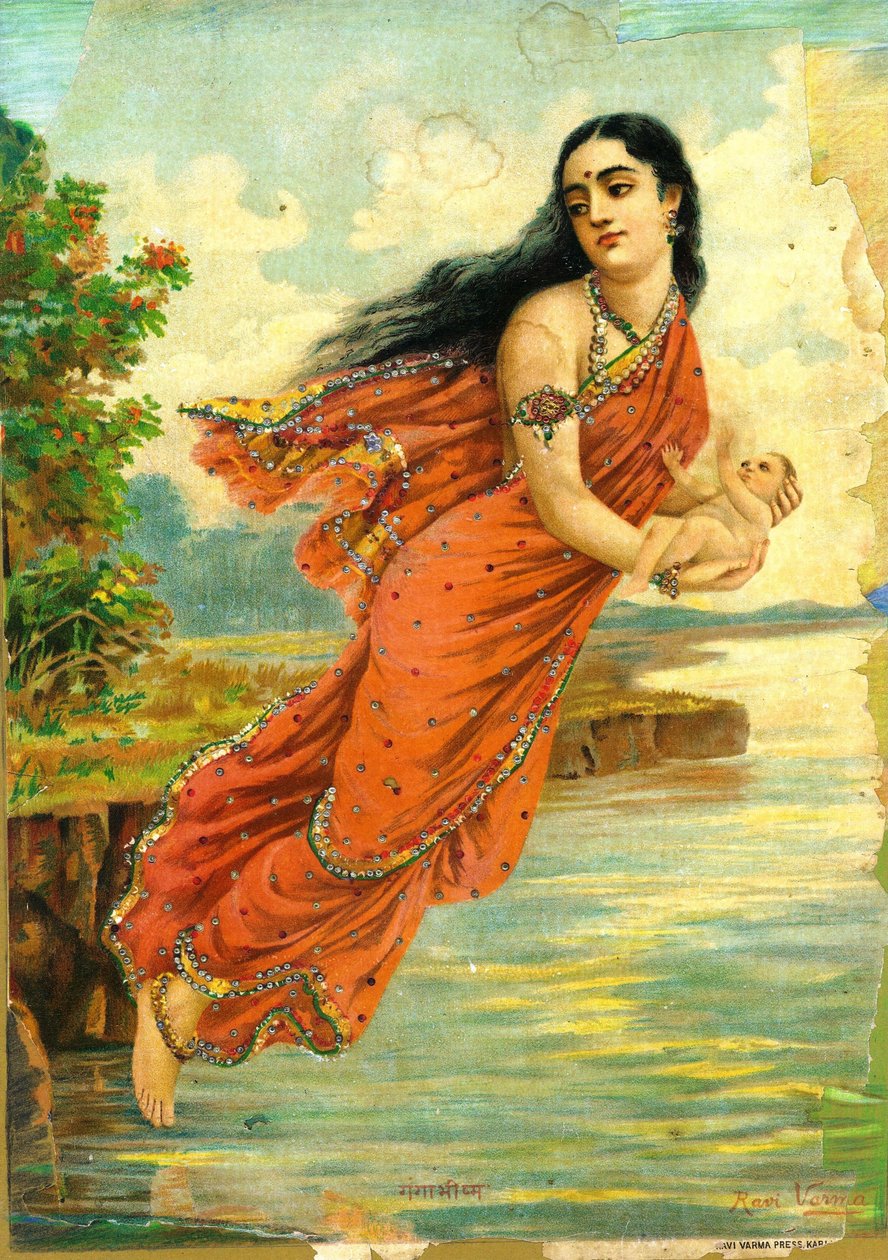 Ganga a Bhišma od Raja Ravi Varma