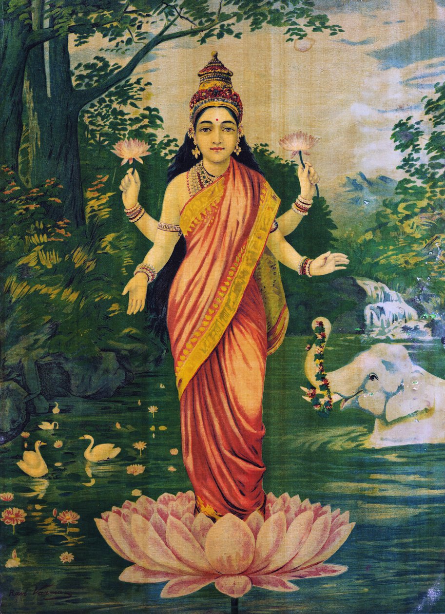 Lakšmí, Rádža Ravi Varma, 30. léta 20. století, editovat od Raja Ravi Varma