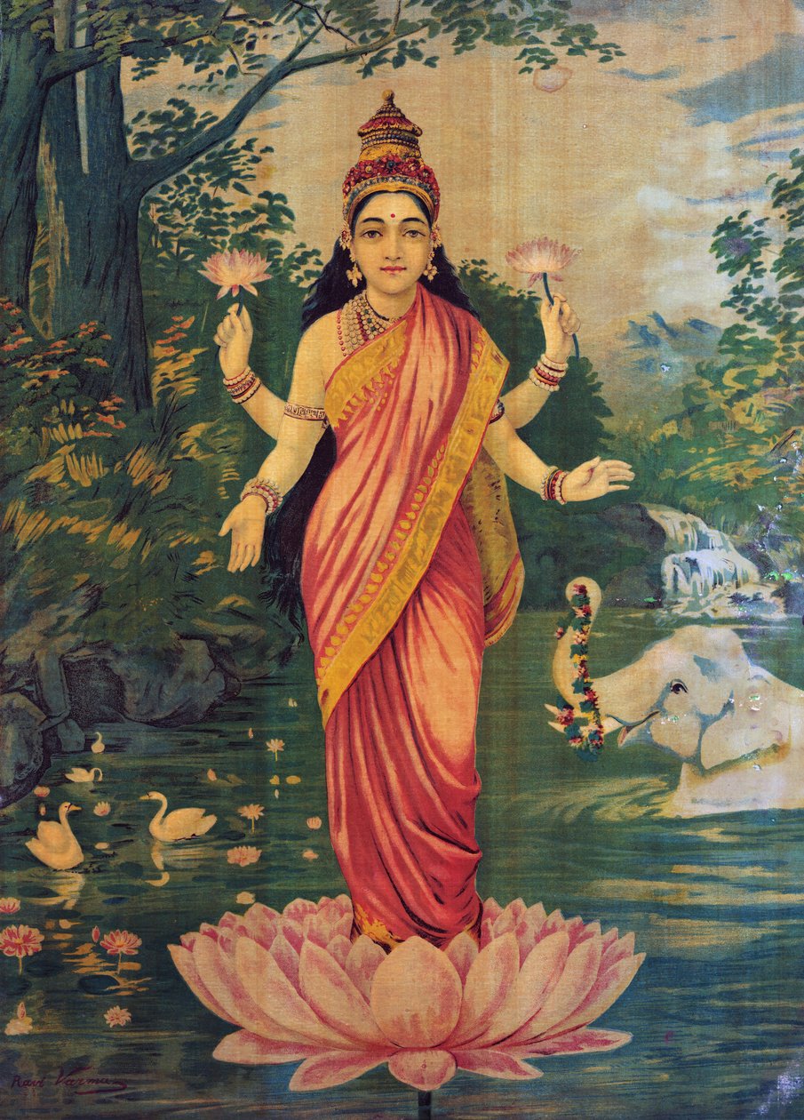 Lakshmi, Raja Ravi Varma a Ravi Varma Press, 30. léta 20. století, editovat od Raja Ravi Varma