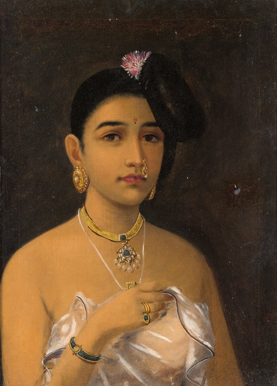 Maliyali Beauty (olej na plátně) od Raja Ravi Varma