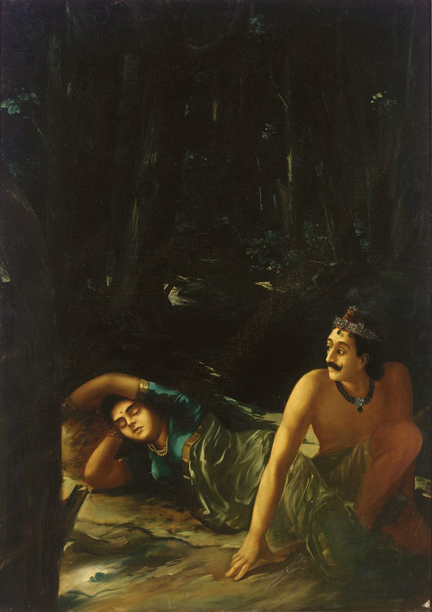 Nala a Damayanti od Raja Ravi Varma