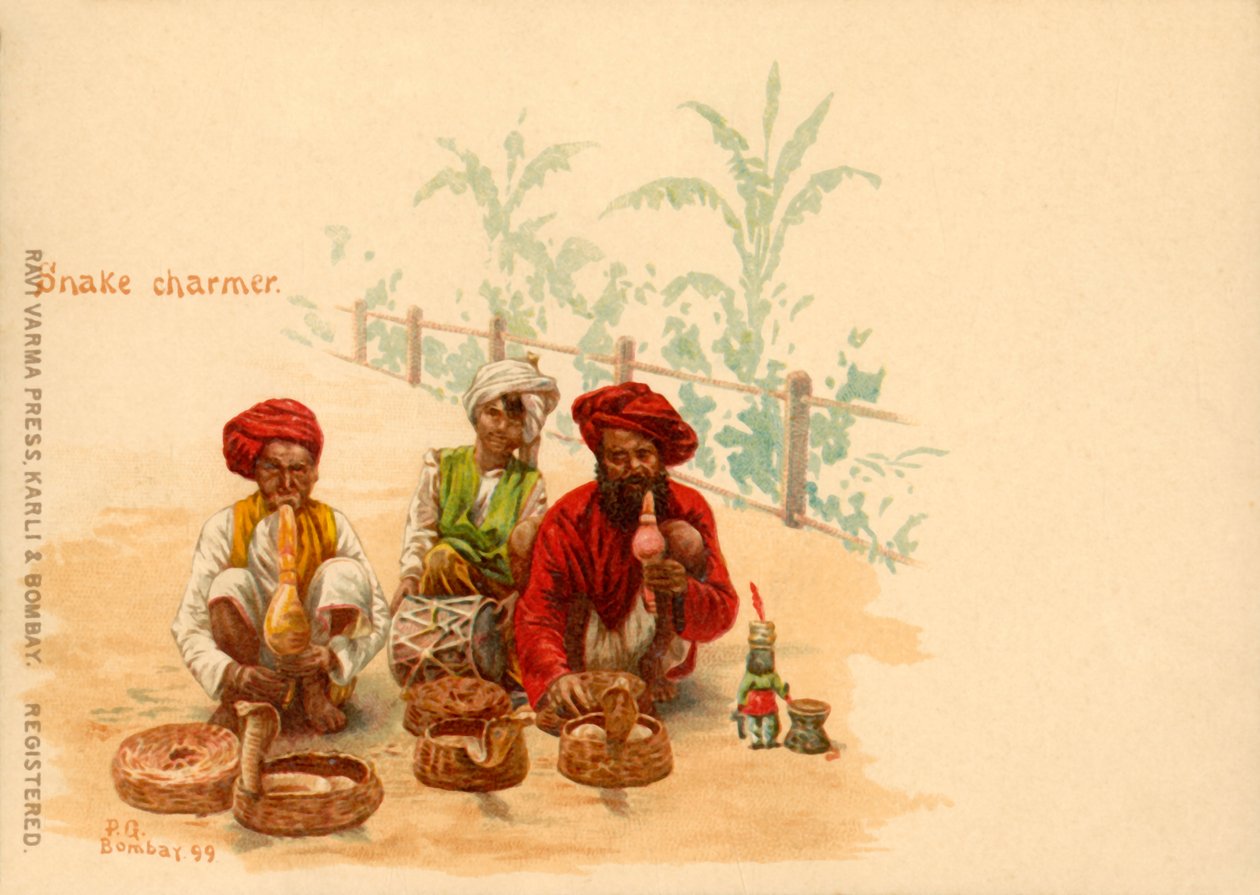 Zaklínač hadů, 1899. od Raja Ravi Varma