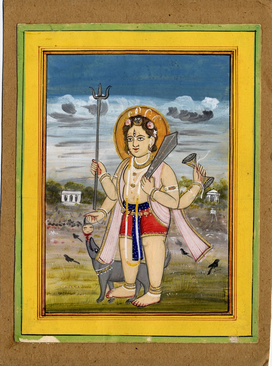 Stojící postava Bhairavy, podoby Šivy. od Rajasthan School