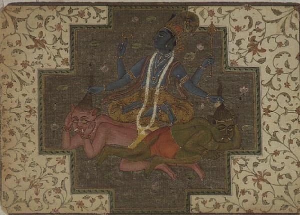 Folio 47.110/69 Vishnu zabíjí démony Madhu a Katabh, ze sekce 