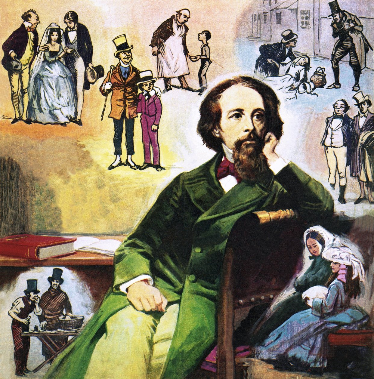 Charles Dickens se svými postavami od Ralph Bruce