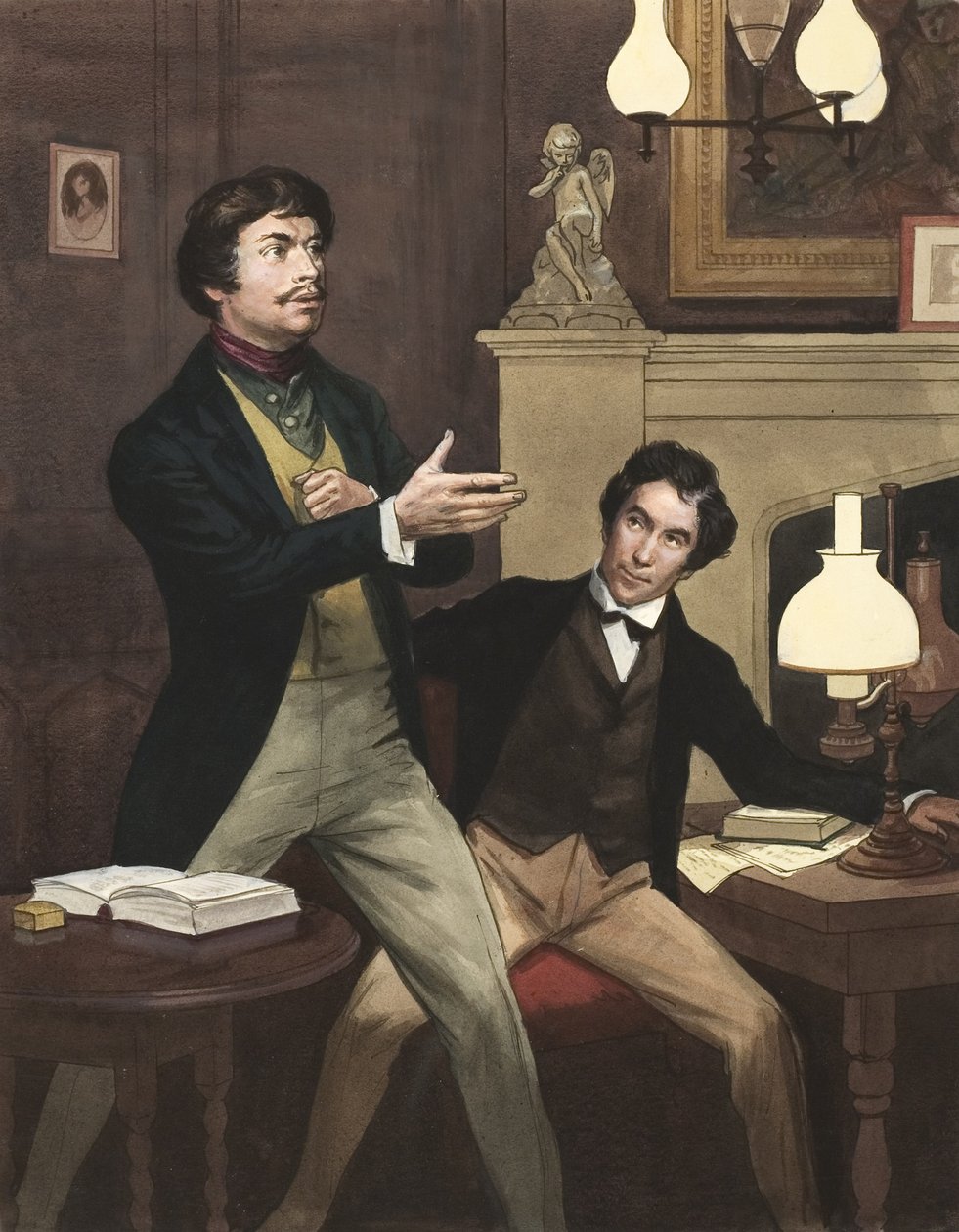 Henry Irving (1870-1919) s Williamem Hoskinsem (kvaš na papíře) od Ralph Bruce