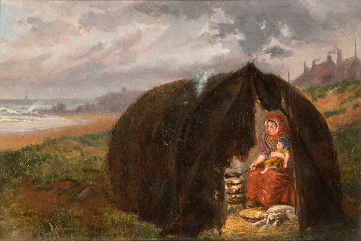 Cikáni tábořili na pláži, poblíž South Shields, 1876 od Ralph Hedley