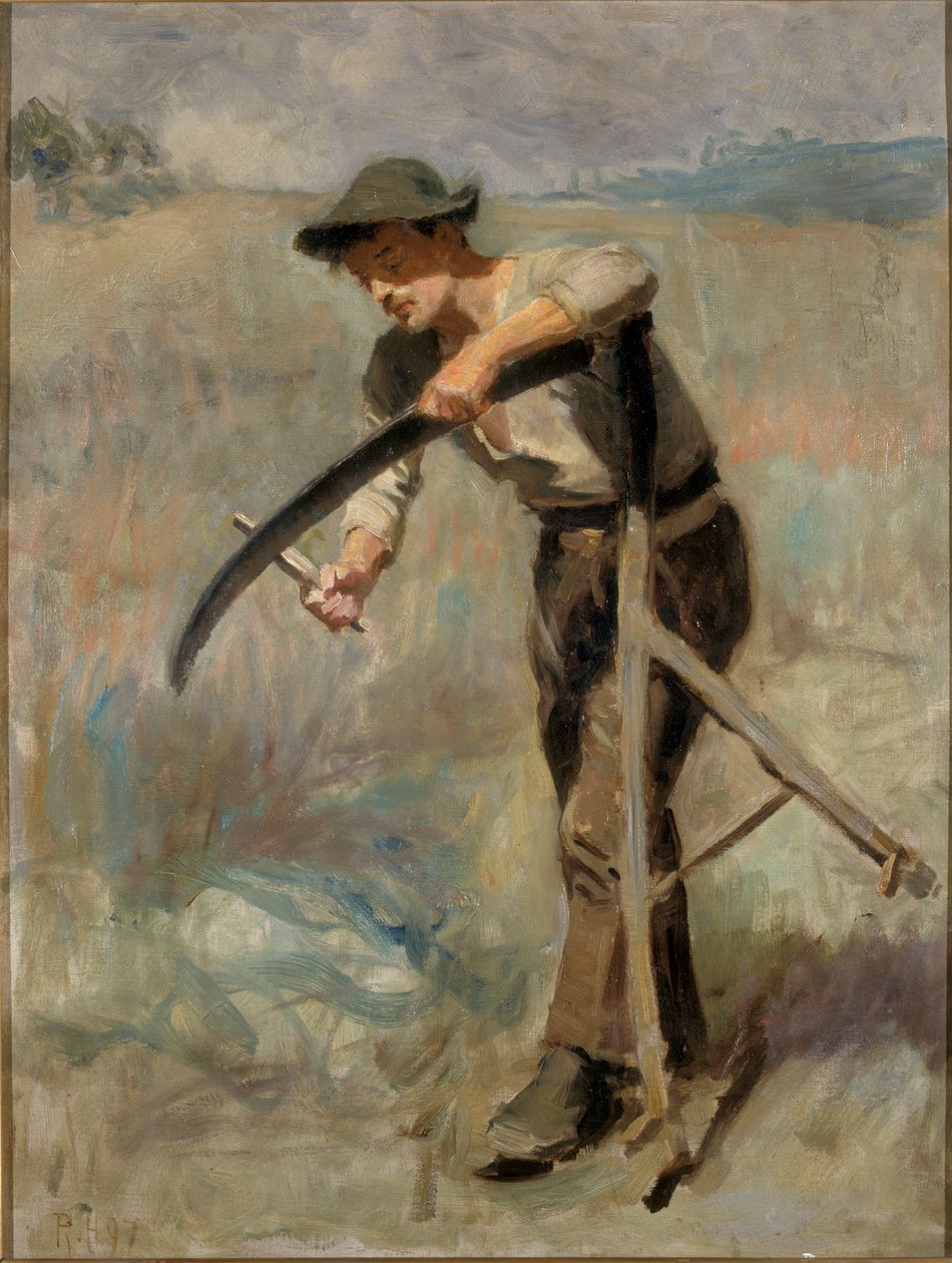 Broušení kosy, 1897 od Ralph Hedley