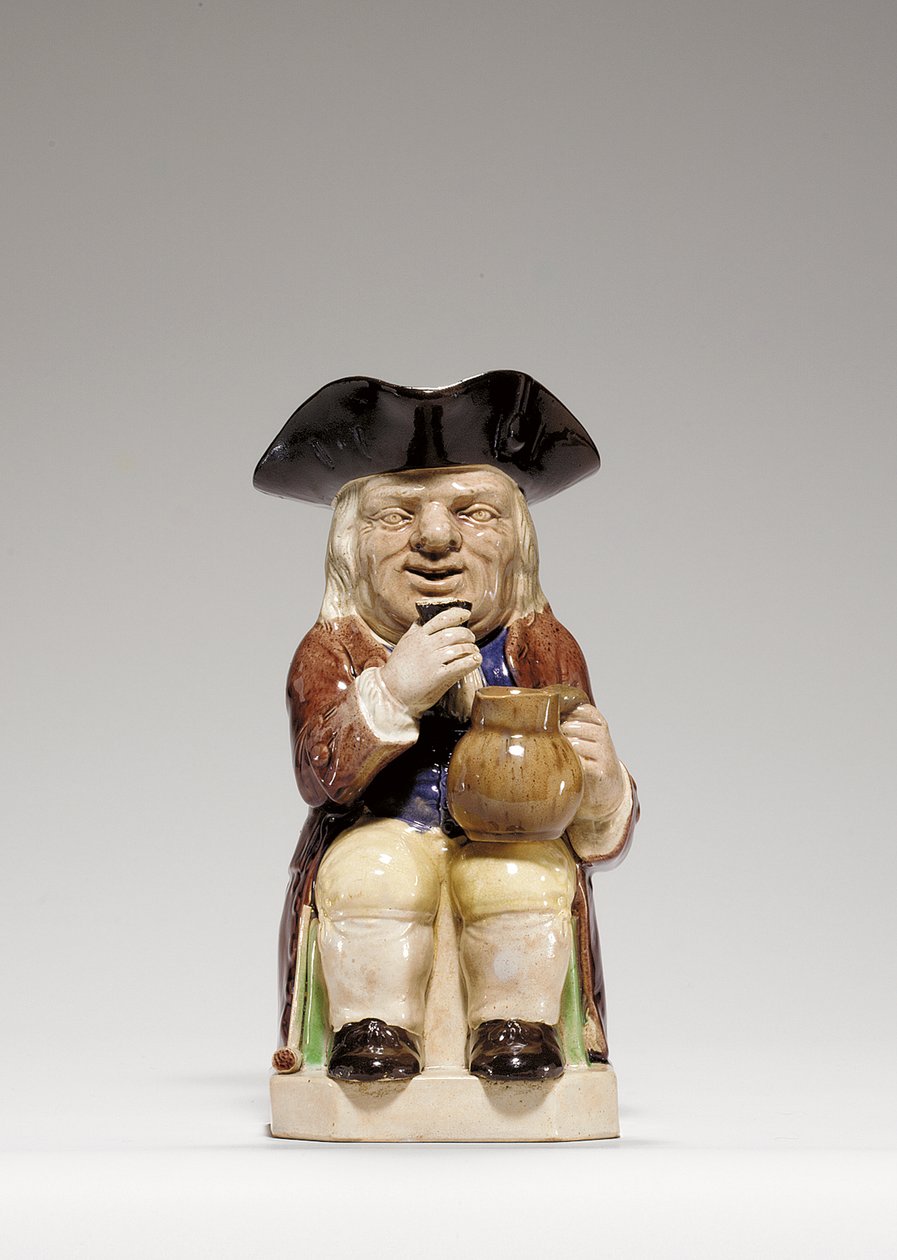 Staffordshire krémové nádobí Toby-džbánek, kolem roku 1785 od Ralph Junior Wood