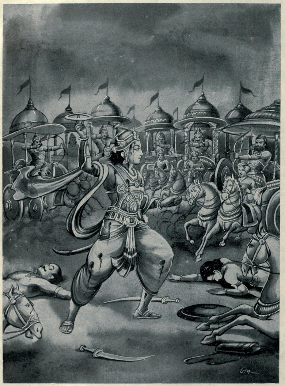 Abhimanyu Buttling Alone In The Chakravyuh od Ramanarayanadatta astri