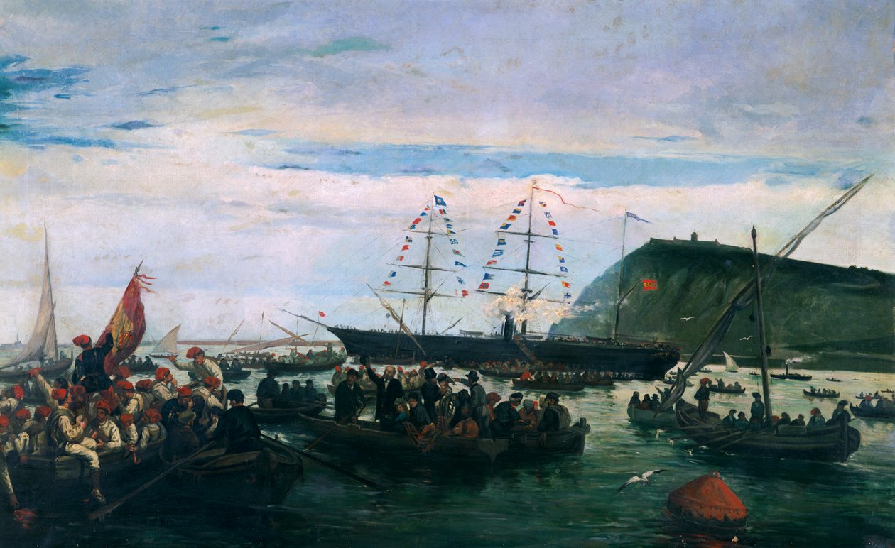 Katalánští dobrovolníci nastupují do války na Kubě v roce 1870 od Ramón Padró y Pedret