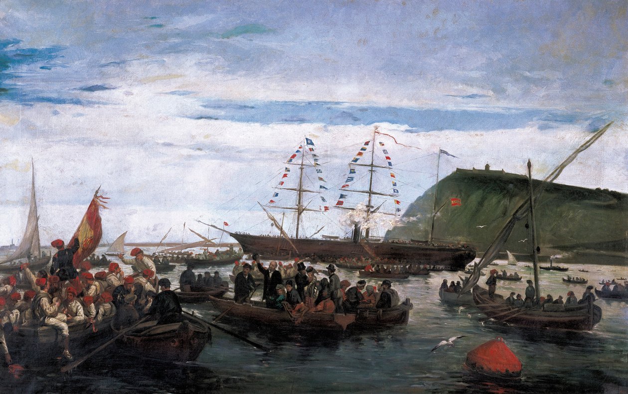 Katalánští dobrovolníci nastupují do války na Kubě v roce 1870 od Ramón Padró y Pedret