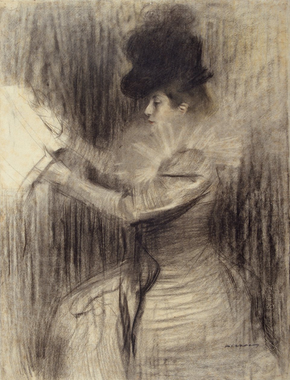 Ženská postava od Ramon Casas i Carbo