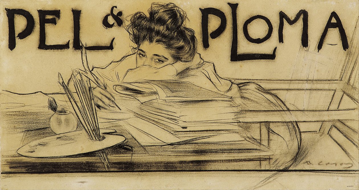 Čelenka pro časopis Pèl i Ploma od Ramon Casas i Carbo