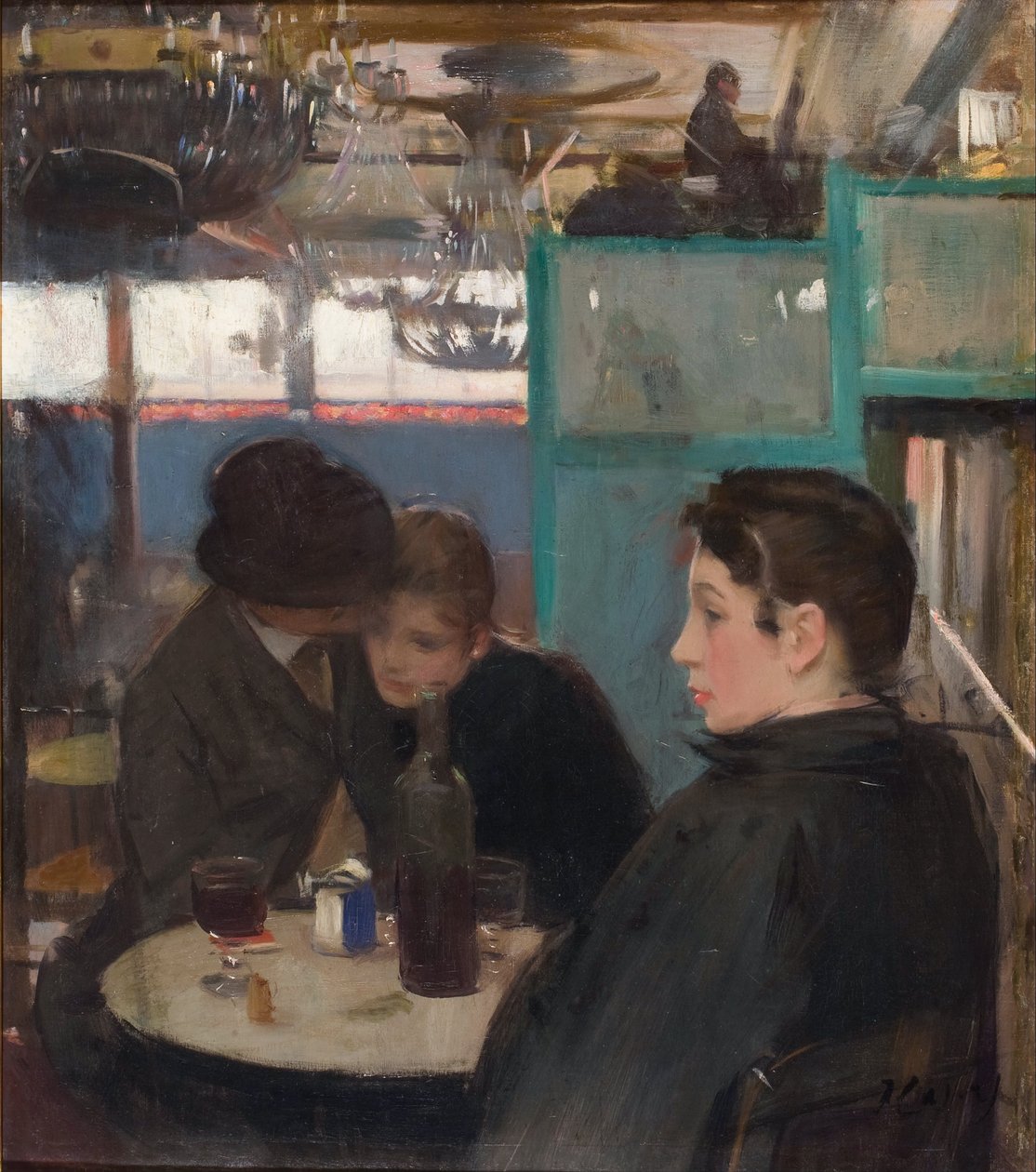 Interiér Moulin de la Galette - Casas, Ramon (1866-1932) - c. 1890 - Olej na plátně - 78,5x69 - Národní muzeum umění Katalánska, Barcelona od Ramón Casas
