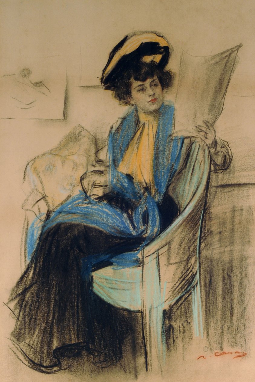 Mademoiselle Clo-Clo (pastel na papíře) od Ramón Casas