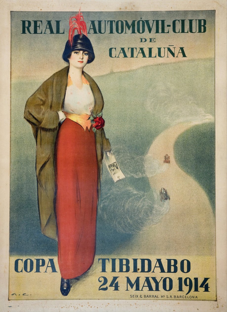 Real Automovil Club de Catalunya (plakát) - Umělecké dílo Ramona Casase (1866-1932) - 1914 - Barevná litografie - 110x81,7 - Museu Nacional d