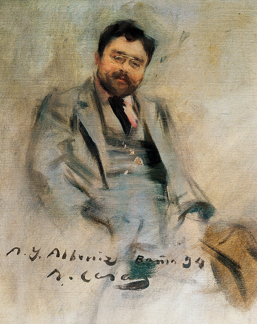 Portrét Isaaca Albenize ve věku 34 let (olej na plátně) od Ramon Casas i Carbo