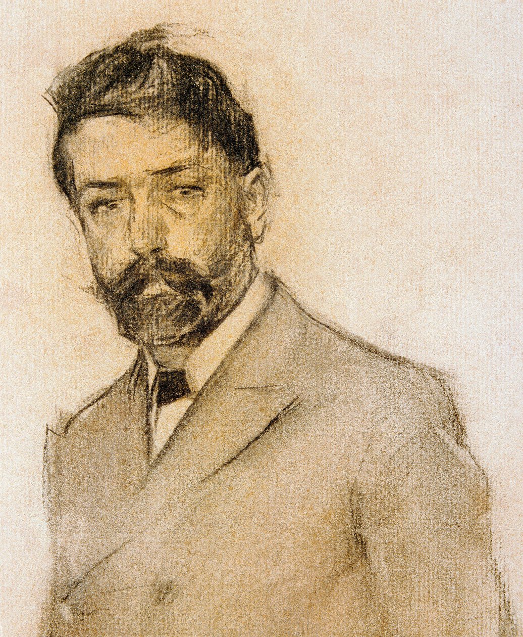Portrét malíře Lluise Granera (1863-1929), detail od Ramon Casas i Carbo