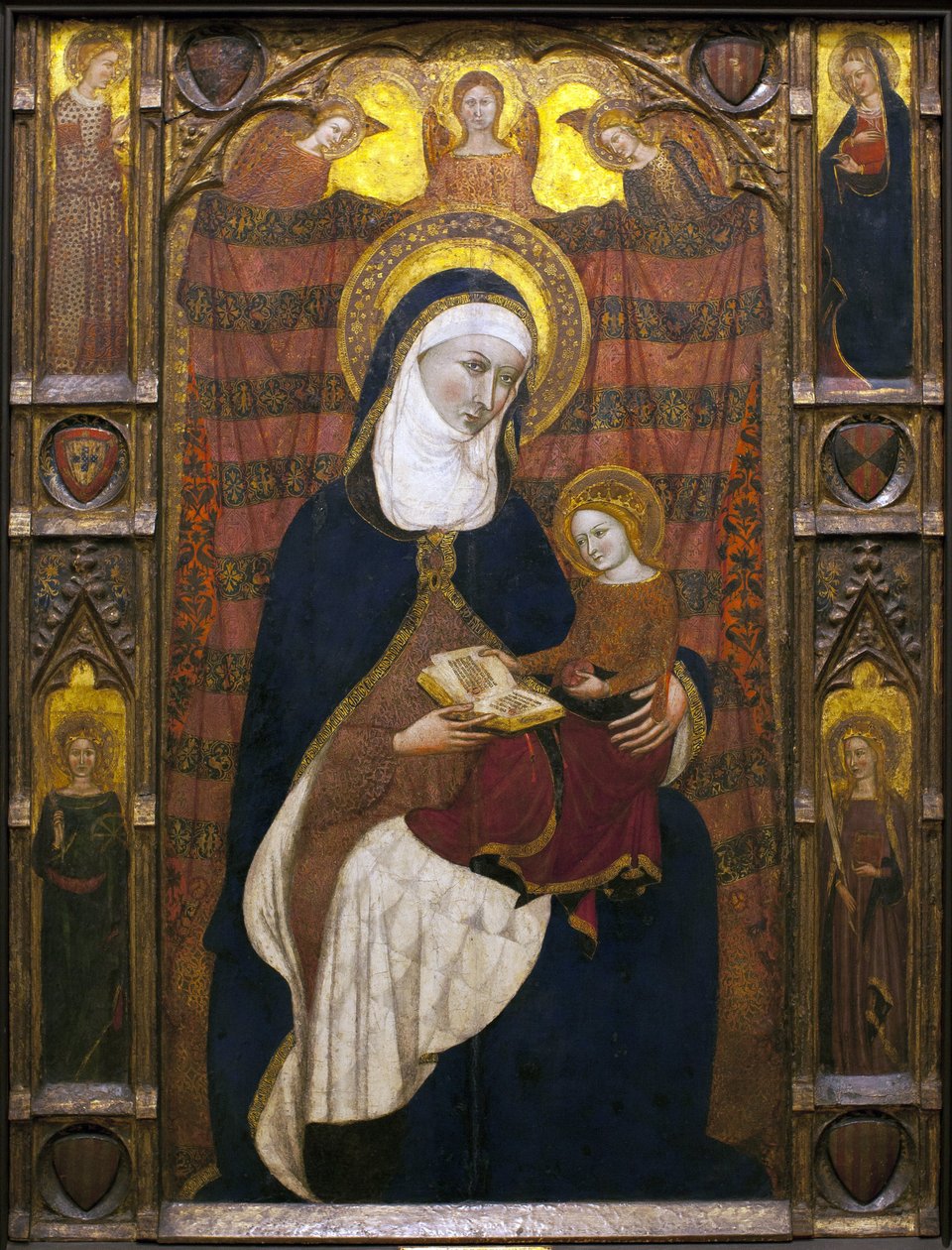 Svatá Anna a Panna - Malba Ramons Destorrents (14. století), Arnau (14. století) a Jaume Ferrer Bassa (1281-1348) - tempera na dřevě, cca 1350 (Svatá Anna a Panna, Ramons Destorrents, Arnau e Ferrer Bassa, tempera na panelu, cca 1 od Ramon Destorrents
