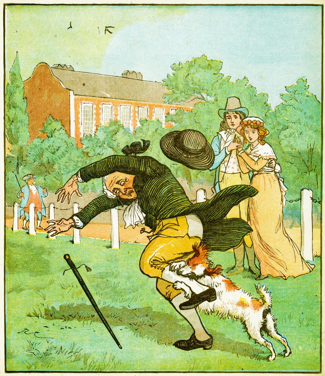 Ilustrace k Elegii o smrti šíleného psa, 1879 od Randolph Caldecott