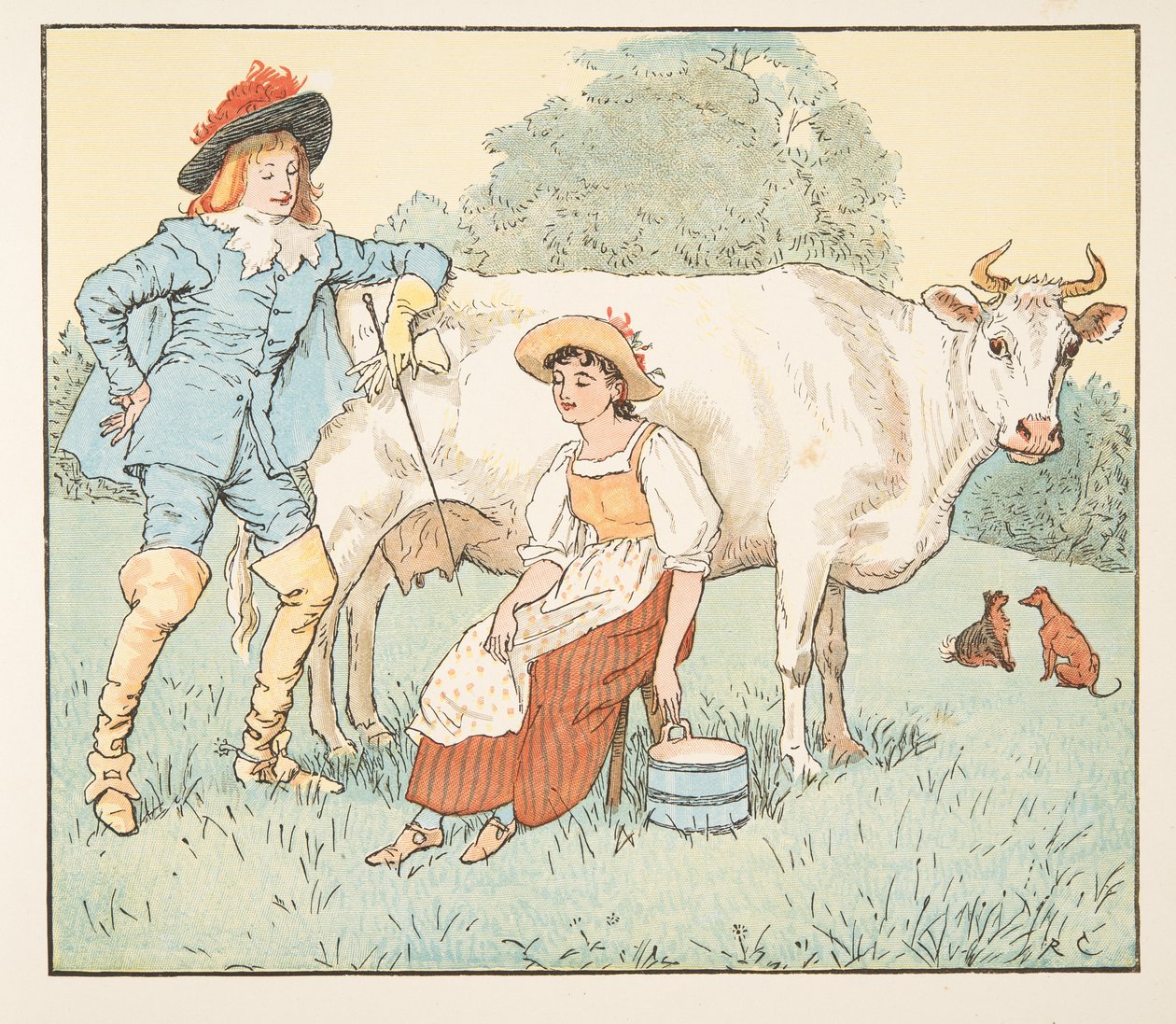 "Mám si tě vzít, má hezká služebná?", z The Hey Diddle Diddle Picture Book, pub.1882 od Randolph Caldecott