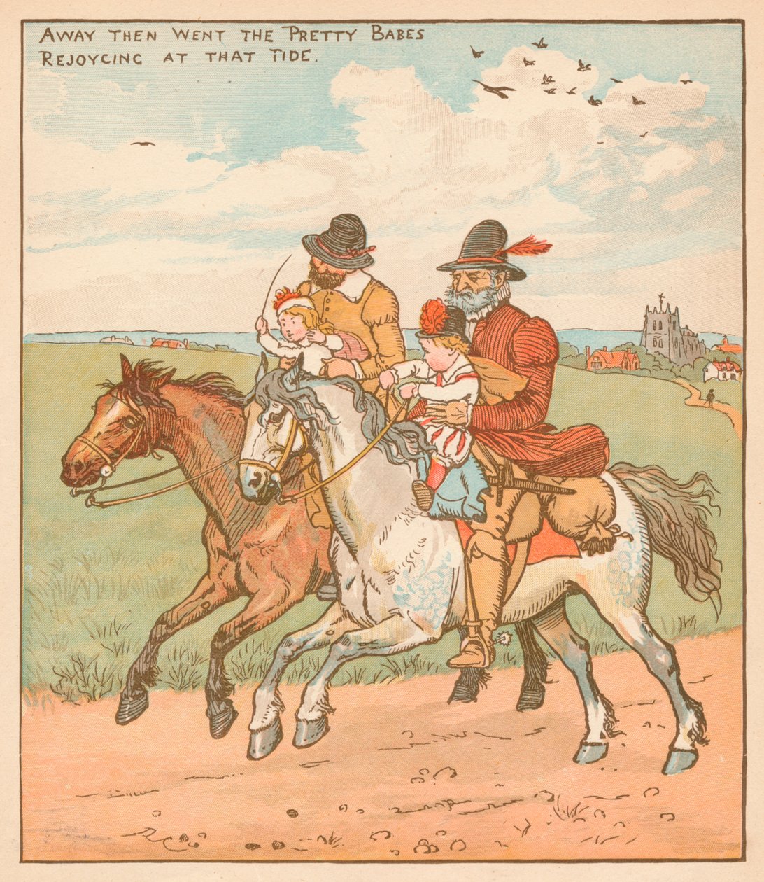Pryč Oni šli The Pretty Babes, Rejoycing At That Tide c1878. od Randolph Caldecott