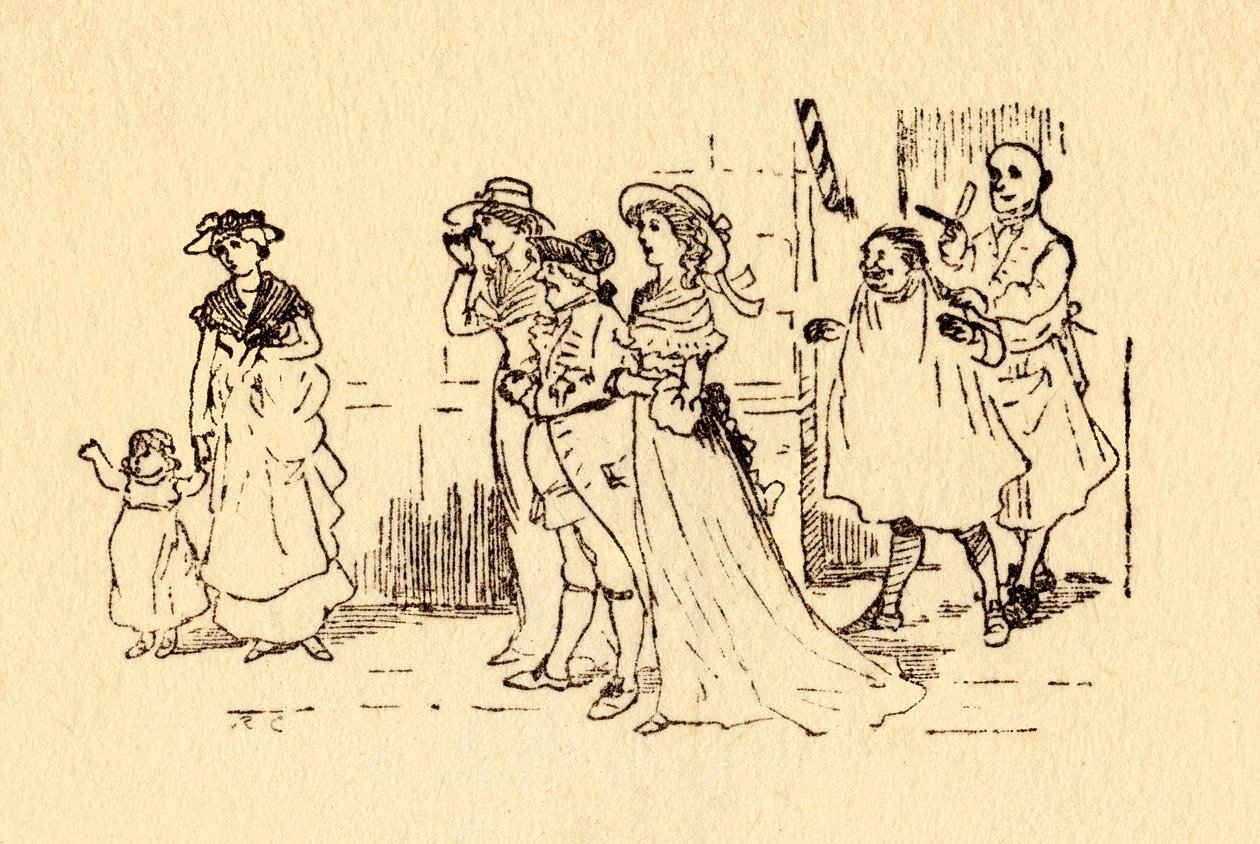 Přihlížející sledují, jak John Gilpin cválá kolem, 1878, c1918. od Randolph Caldecott