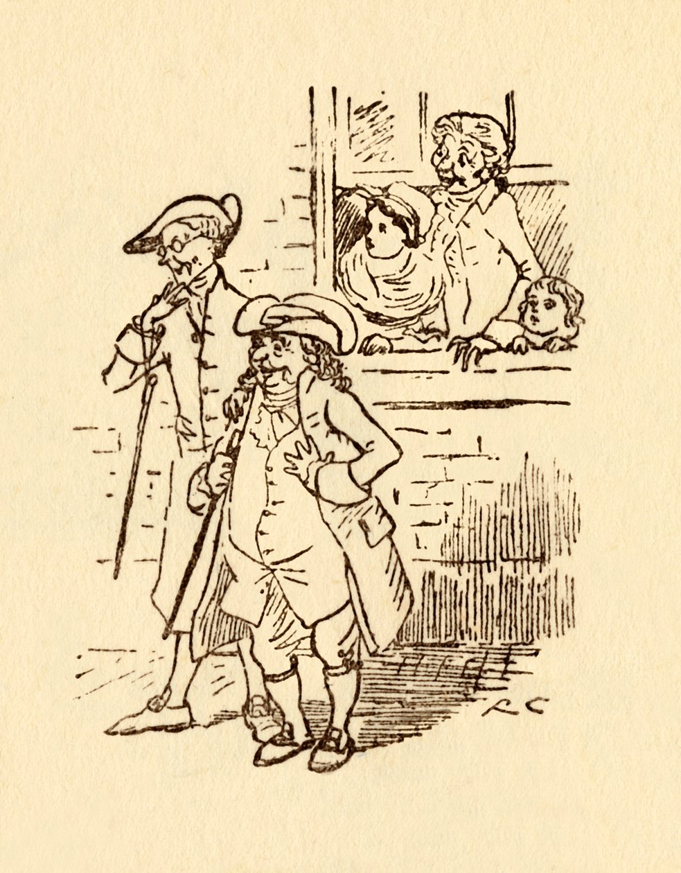 Přihlížející sledují, jak John Gilpin cválá kolem, 1878, c1918. od Randolph Caldecott