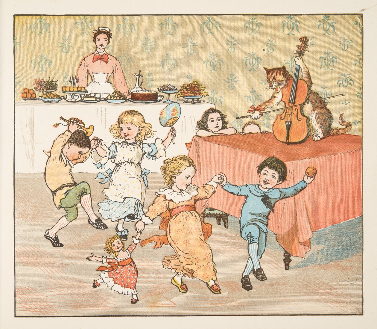 Hey, dodle, dodle, from The Hey Diddle Diddle Picture Book, pub. 1882 (barevná rytina) od Randolph Caldecott