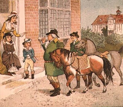 Ilustrace z Ride-a-cock-horse to Banbury Cross (Bringing Horses to the Children) od Randolph Caldecott